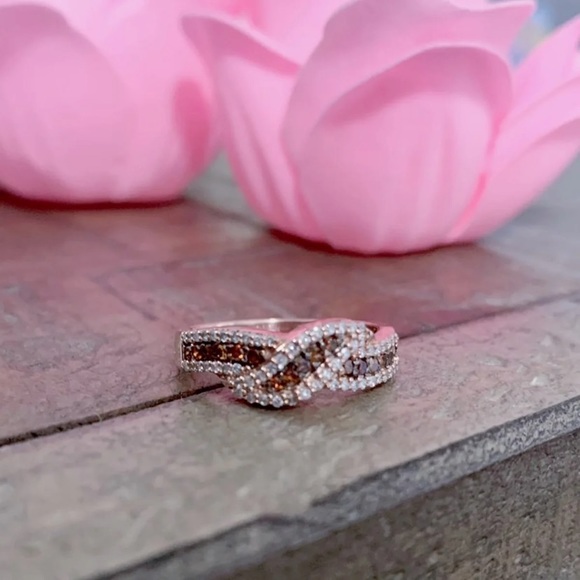 1/2 carat Natural Diamond Chocolate Champagne Ring - Picture 6 of 6